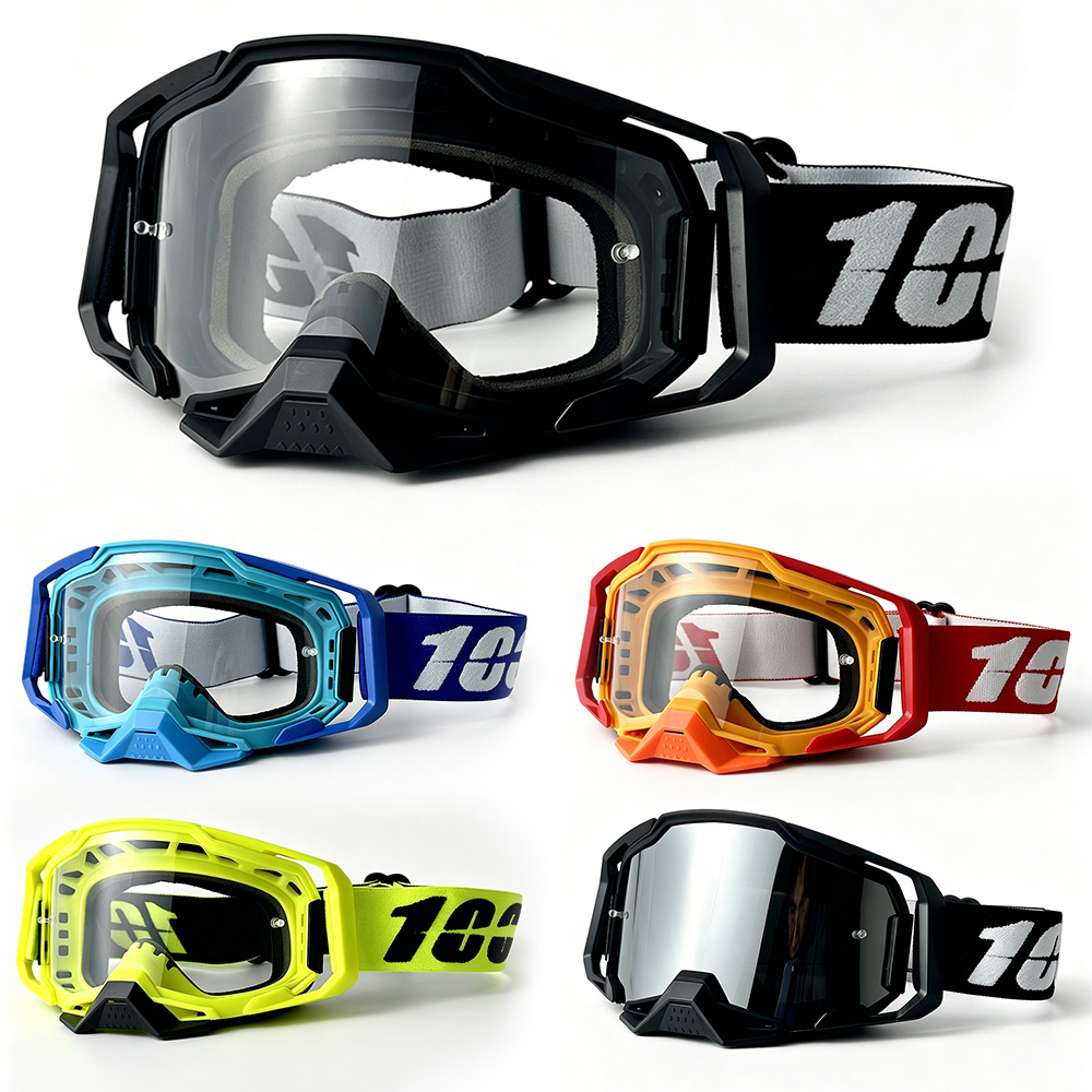 Mountain Biking Downhill - Motocross Goggles Red HD Lens Windproof