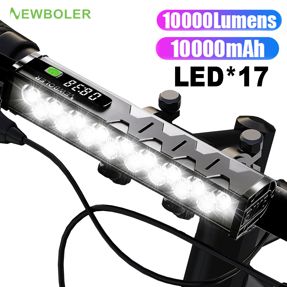 Mountain Biking Backpack - Bicycle Light 10000mAh 17 LED Bike